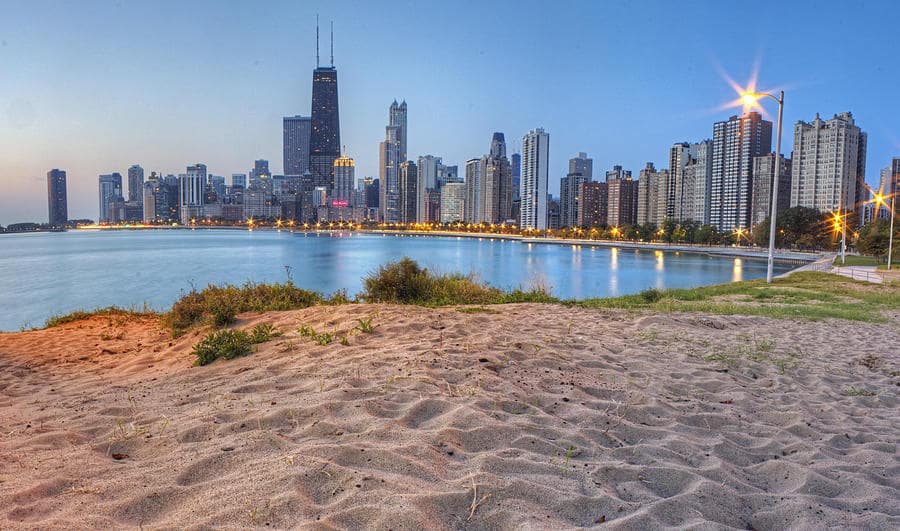 Praia em Chicago