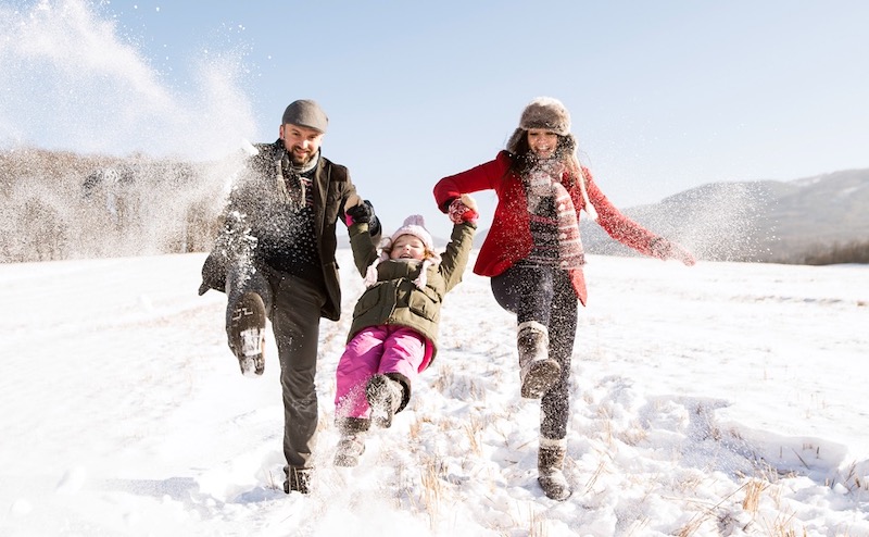 O que fazer no inverno em Chicago: família na neve