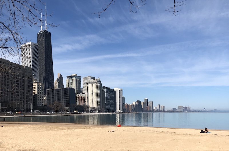 Praia Ohio Street Beach em Chicago