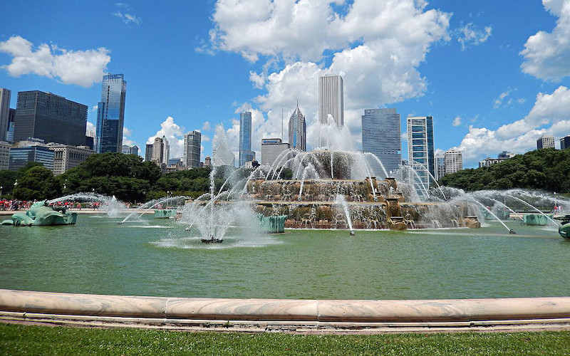 Grant Park em Chicago: Buckingham Fountain