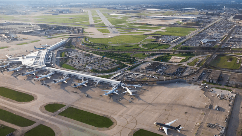 Vista do Aeroporto Internacional O'Hare em Chicago