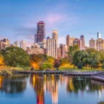 Paisagem do Lincoln Park em Chicago