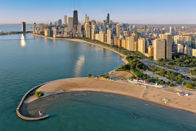 Praia North Avenue Beach em Chicago