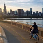 Fazendo um tour de bicicleta em Chicago